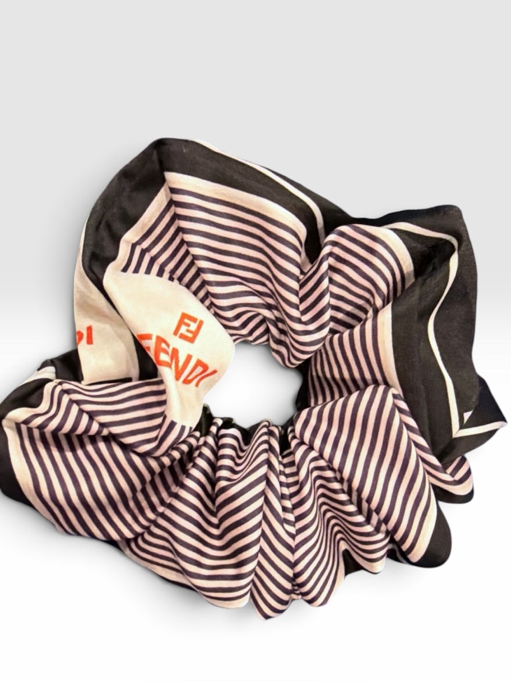 Handmade upcyled Scrunchie with fendi fabric